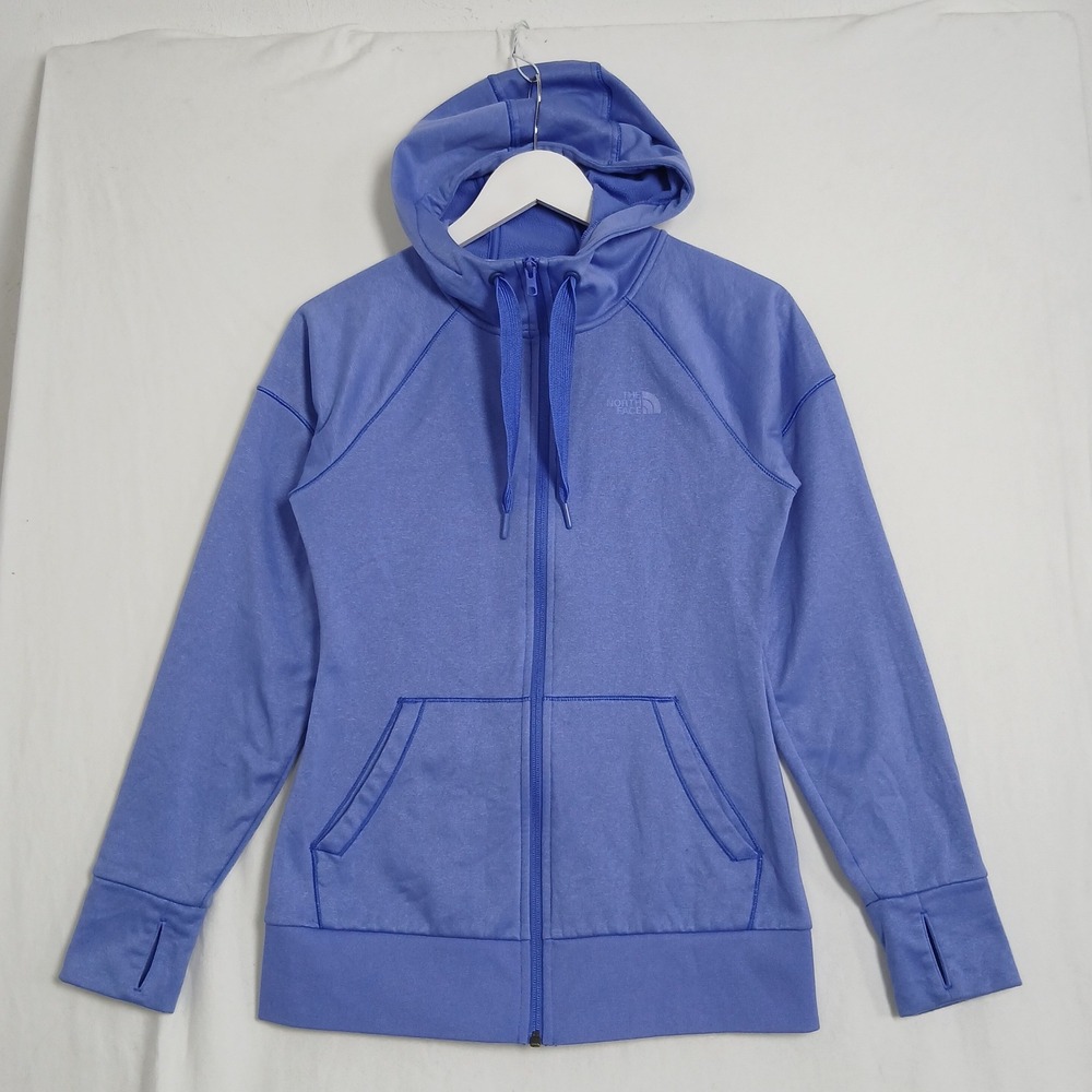 The North Face Mountain Athletics Blue Full Zip Hoodie XS Thumbholes Fleece